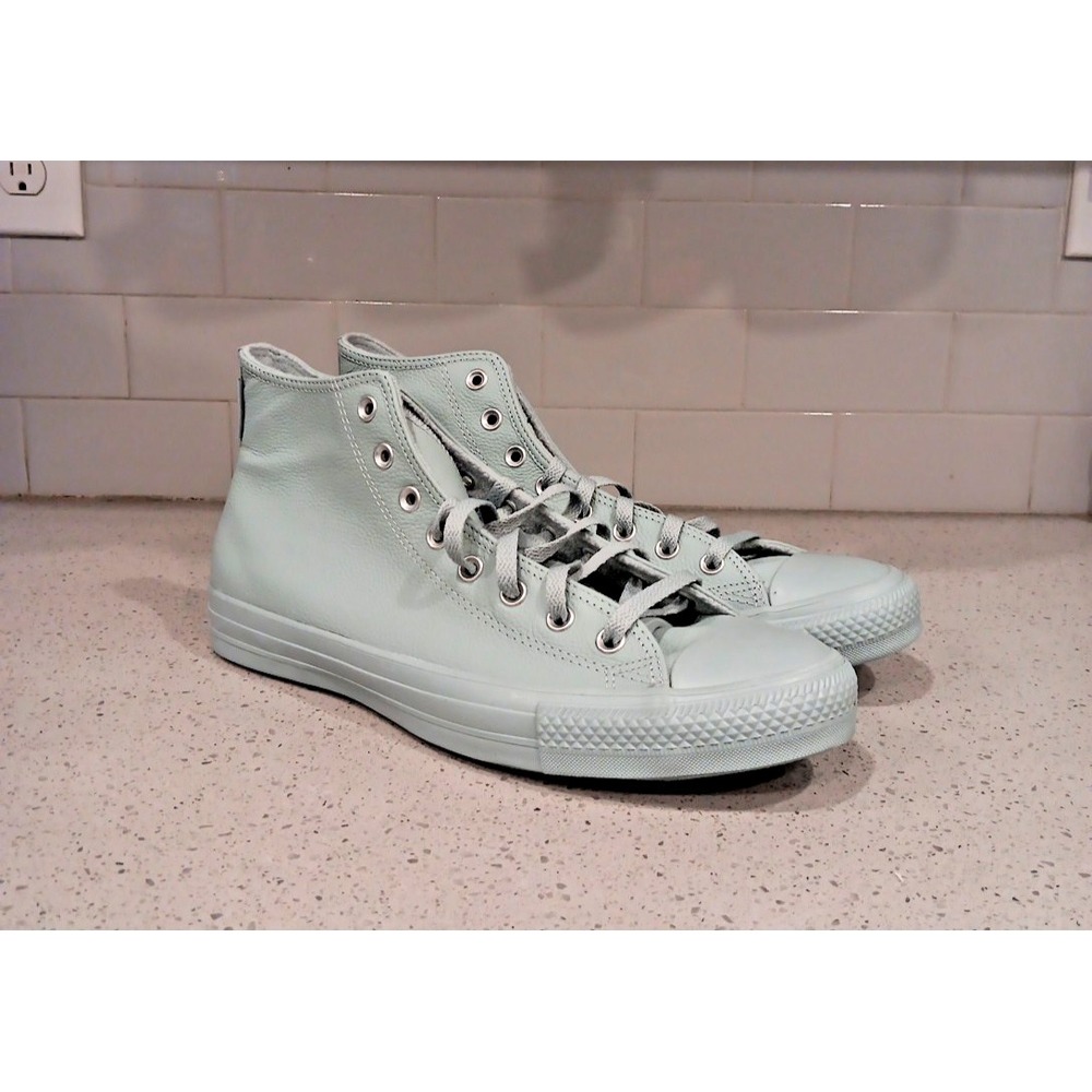 Converse Chuck CTAS Hi Leather Mountain Teal Mint Monochromatic Mens Sz 13